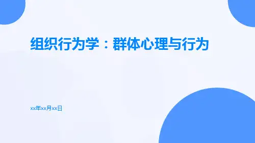 组织行为学群体心理与行为