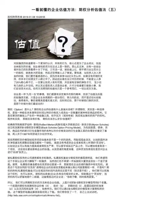 一看就懂的企业估值方法：期权分析估值法（五）