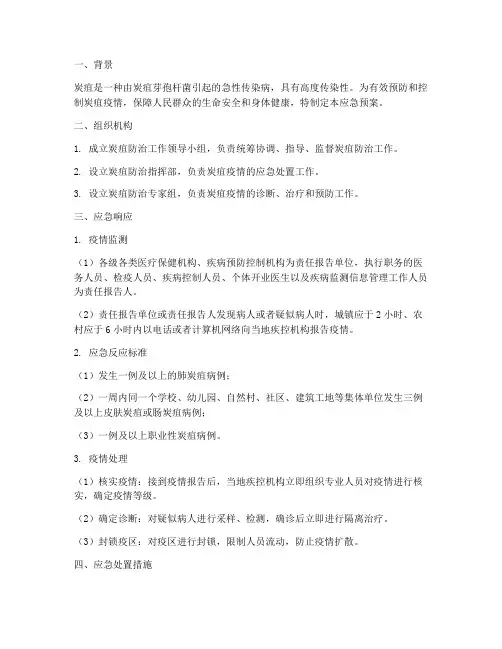 炭疽防治应急预案