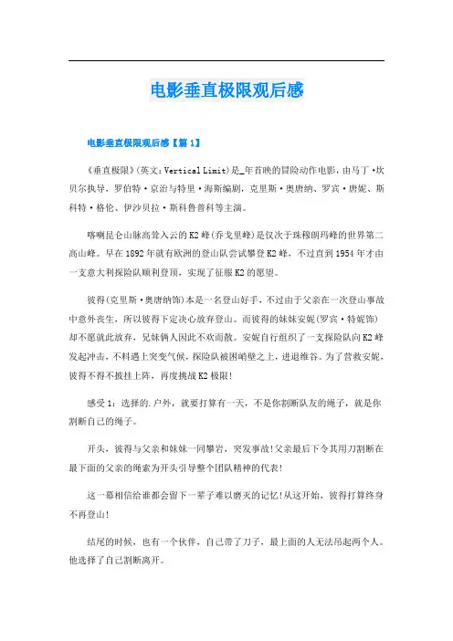 电影垂直极限观后感