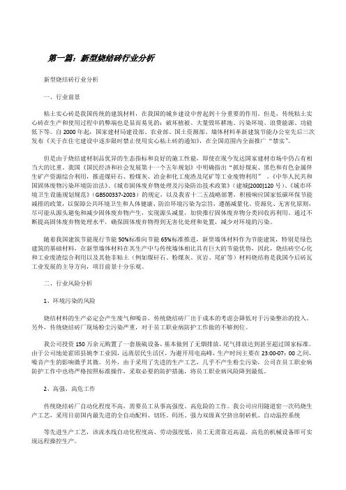 新型烧结砖行业分析[修改版]