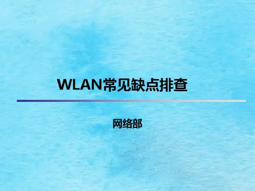 WLAN常见故障排查ppt课件