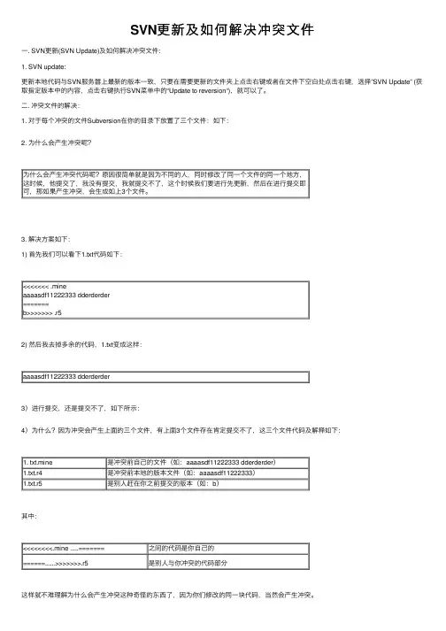 SVN更新及如何解决冲突文件