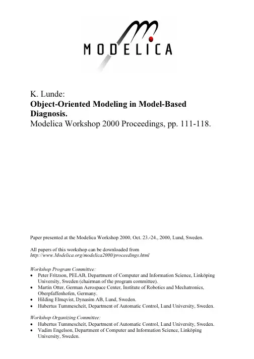 Object-Oriented Modeling in Model-Based Diagnosis