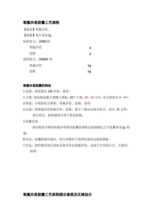 氧氟沙星胶囊工艺流程示意图