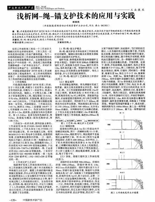 浅析网-绳-锚支护技术的应用与实践