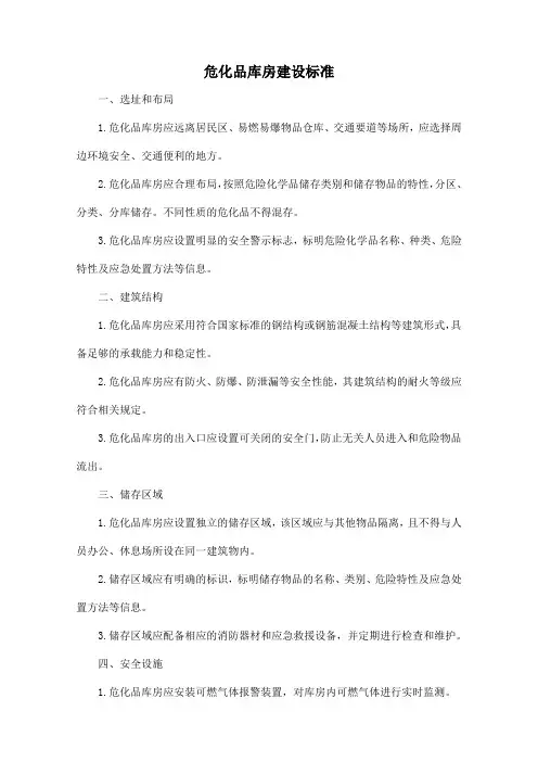 危化品库房建设标准