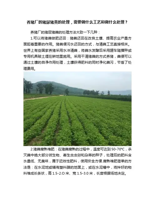 养猪厂的猪尿猪粪的处理，需要做什么工艺和做什么处理？