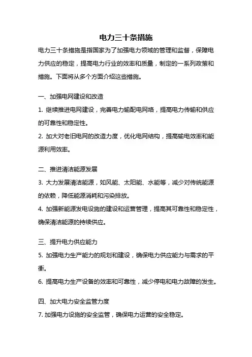 电力三十条措施