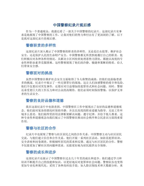 中国警察纪录片观后感