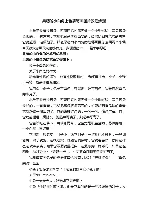 呆萌的小白兔上色简笔画图片教程步骤