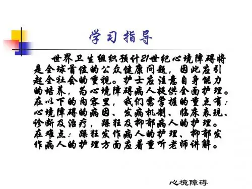 心境障碍病人的护理