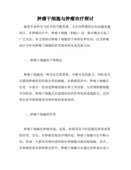 肿瘤干细胞与肿瘤治疗探讨