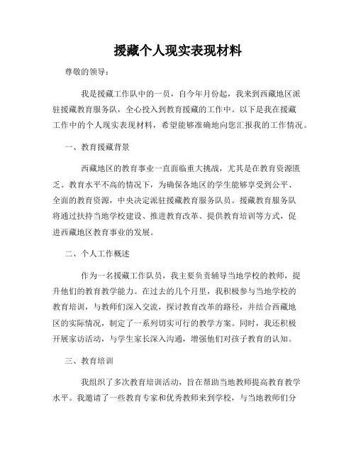 援藏个人现实表现材料
