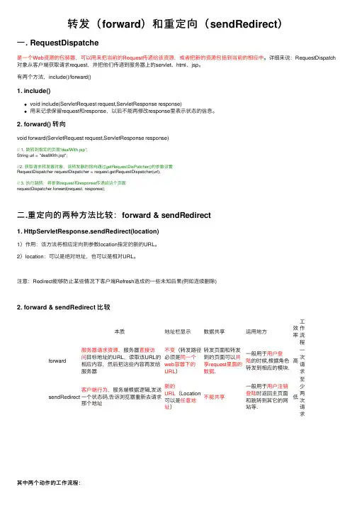 转发（forward）和重定向（sendRedirect）