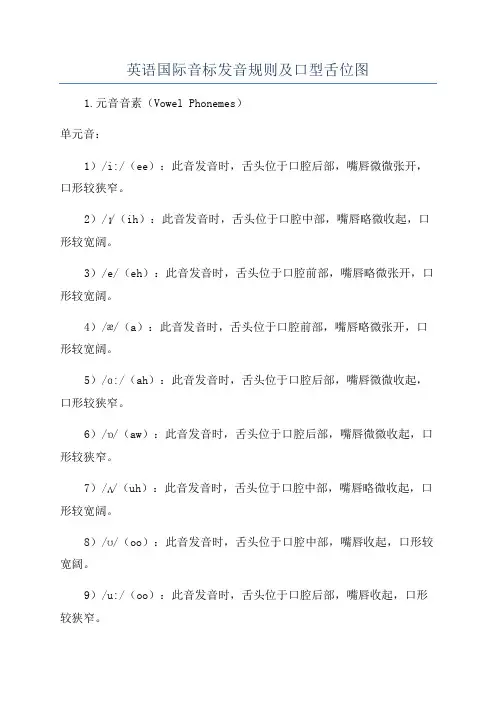英语国际音标发音规则及口型舌位图