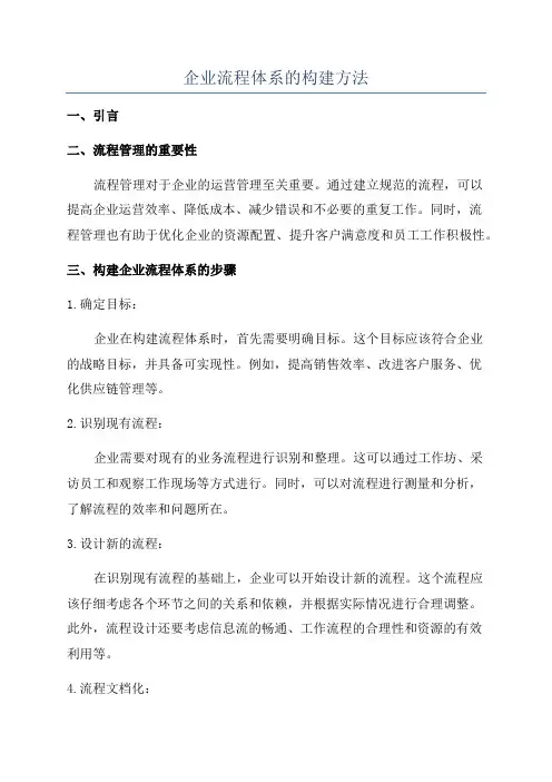 企业流程体系的构建方法