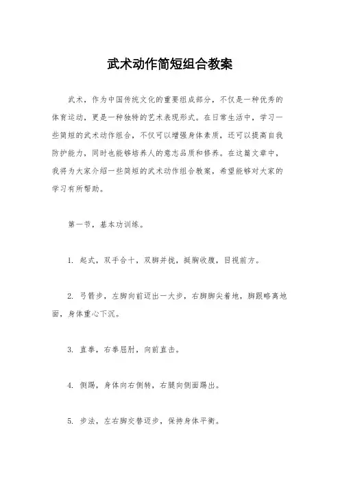 武术动作简短组合教案