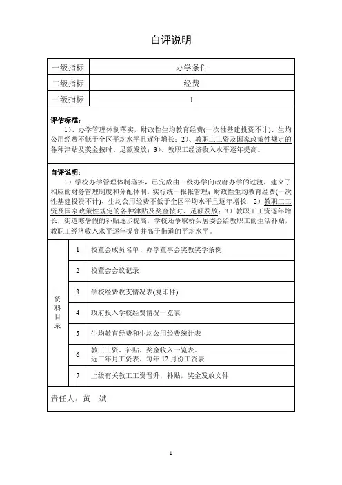 自评说明