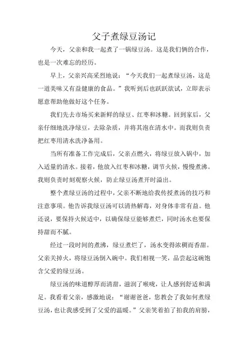 父子煮绿豆汤记