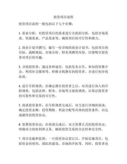 投资项目流程