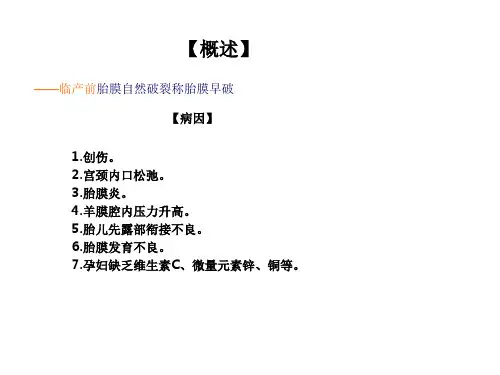 胎膜早破的护理