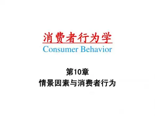 中南大学《消费行为学》第10章 情景因素与消费者行为