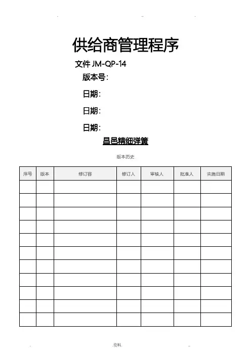 供应商管理程序
