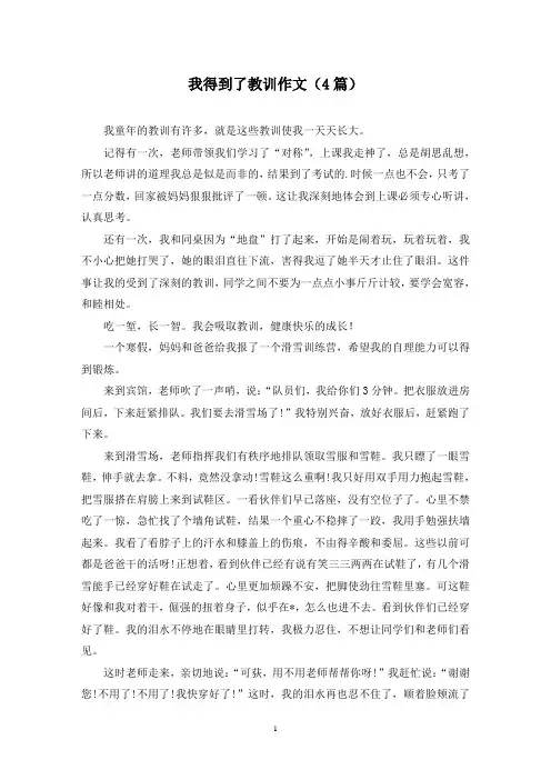 我得到了教训作文(4篇)
