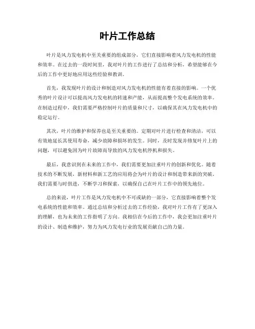 叶片工作总结