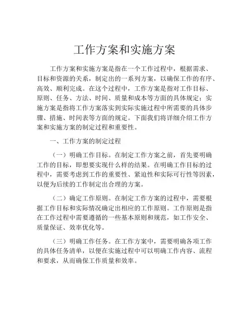 工作方案和实施方案
