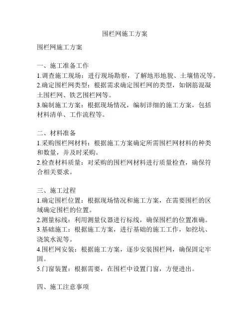 围栏网施工方案