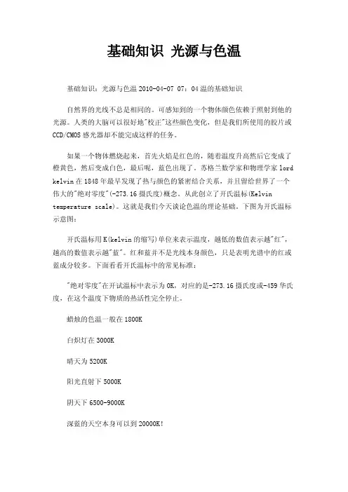 基础知识光源与色温