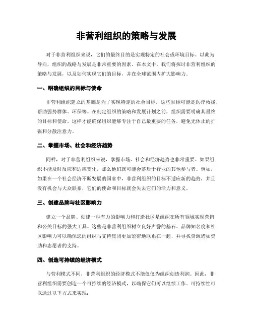 非营利组织的策略与发展