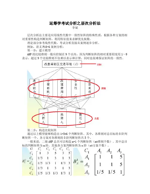 运筹学考试分析之层次分析法
