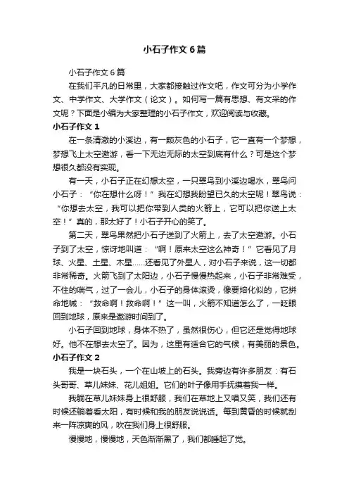 小石子作文6篇