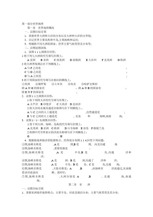 世界地理高清填图训练