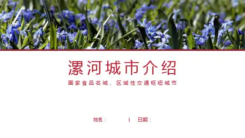 漯河介绍-漯河简介PPT(经典版)