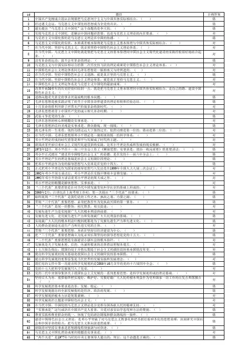 18年 毛泽东思想概论考试题库  787题
