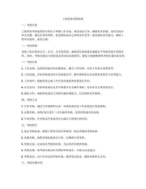 工程班组考核制度