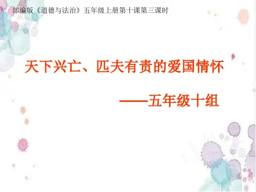 道德与法治天下兴亡、匹夫有责教案