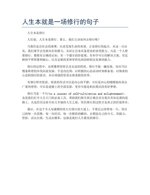 人生本就是一场修行的句子