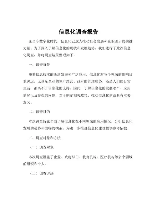 信息化调查报告