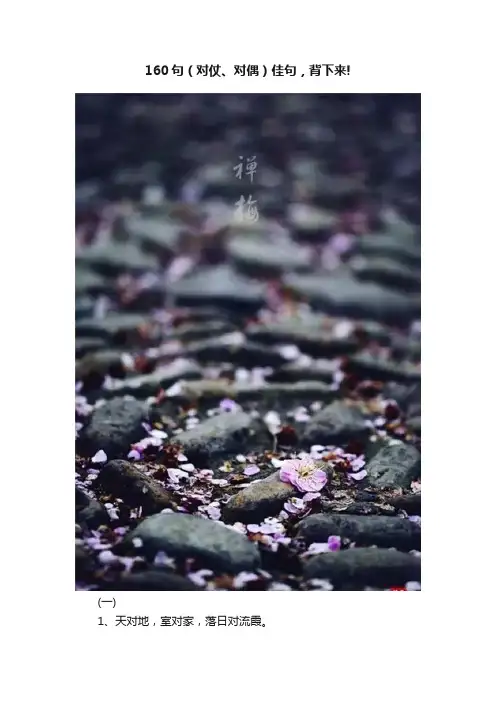 160句（对仗、对偶）佳句，背下来!