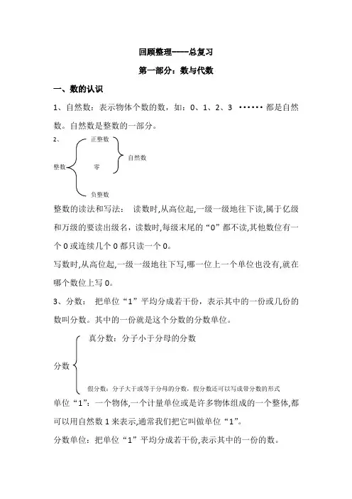 青岛版五四制小学毕业复习资料