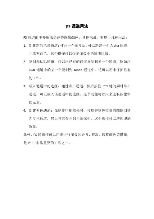 ps通道用法
