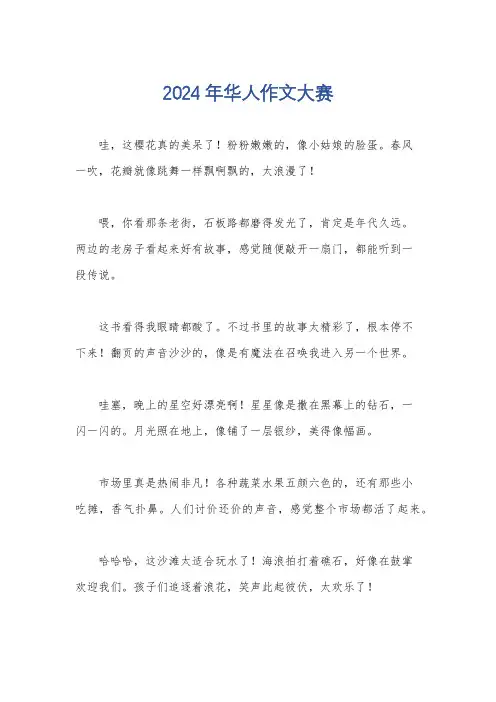 2024年华人作文大赛