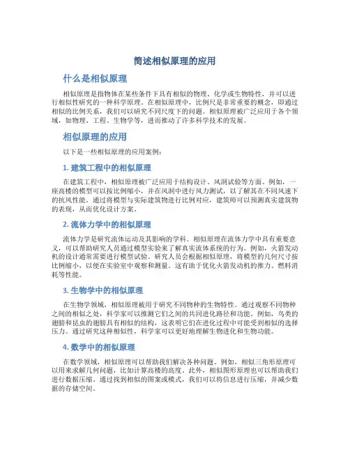 简述相似原理的应用
