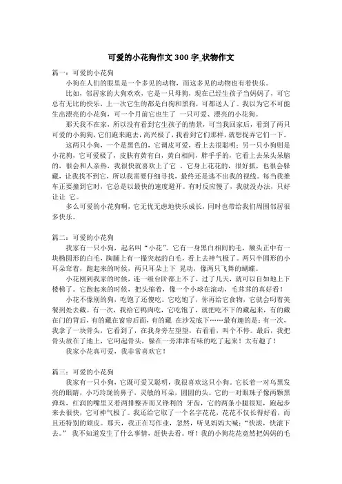 可爱的小花狗作文300字_状物作文