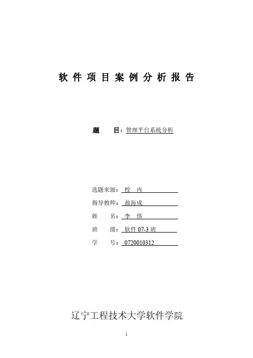 软件项目案例分析报告